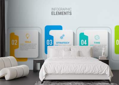 Business infographic template design icons 5 options or steps
 Wall mural