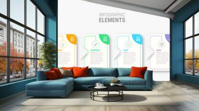 design step infographic vector template business Wall mural