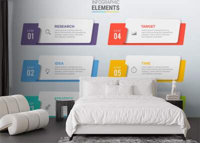 Steps infographic design Wall mural