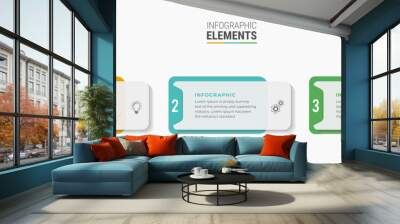 Steps infographic design Wall mural