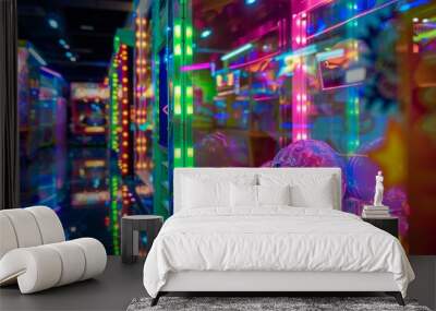 Bring the excitement of the arcade to life with a stunning glass rendition of the claw machine Wall mural