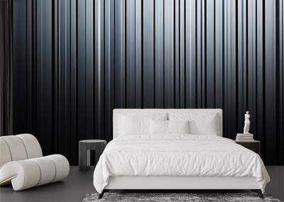  Black corrugated metal texture. Wall wooden vertical panels. Dark steel roof sheet. Wood siding for construction.  Wall mural