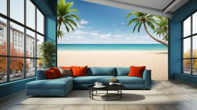 Beautiful empty tropical beach and sea landscape background
 Wall mural