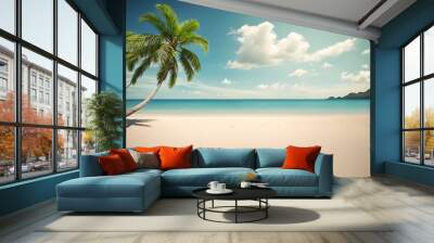 Beautiful empty tropical beach and sea landscape background
 Wall mural