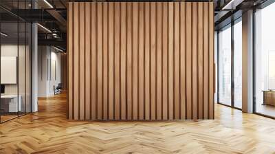 Vertical slats on wooden wall  natural wood paneling texture for interior design Wall mural