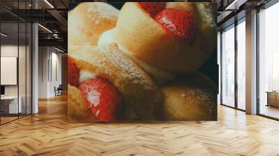 delicious strawberry and cream pastry Wall mural