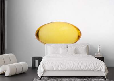 omega3 gel capsules on white background Wall mural