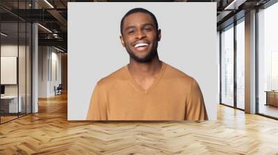 Headshot portrait of black man posing in studio Wall mural