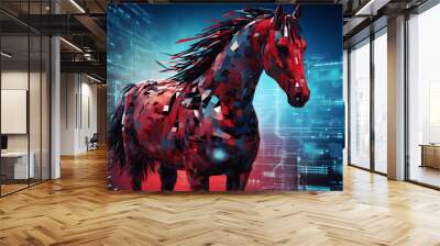 Trojaner Pferd Digital Virus Wall mural