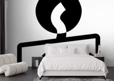 candle black solid icon Wall mural