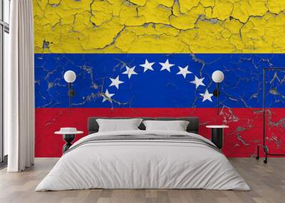 Venezuela flag on Cracked Wall texture  Wall mural