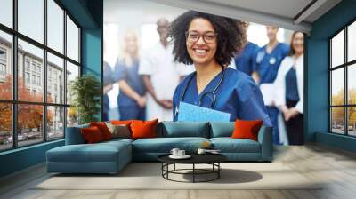 Black female doctor in a clinic Wall mural