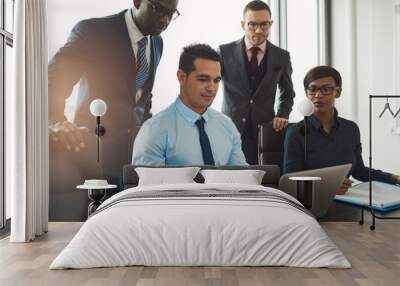 Diverse group of business people in meeting Wall mural