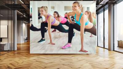 healthy and fit women doing fitness Wall mural