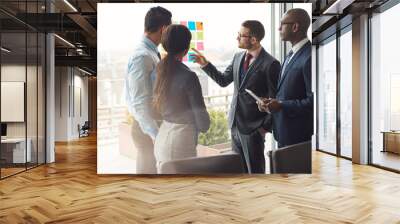 Multiracial business team brainstorming Wall mural