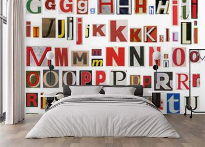 Colorful, newspaper, magazine alphabet Wall mural