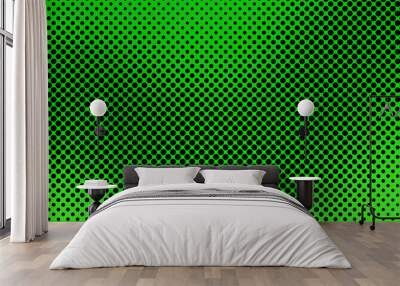 3d abstract dynamic green background on black with copy space Wall mural