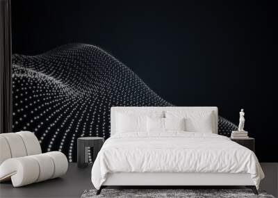 3d illustration abstract animation metamorphosis of amorphous shape from dots and lines Wall mural