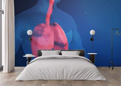 3d Illustration of lungs in the human body Wall mural