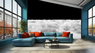 Cumulus clouds isolated on black background 3d illustration Wall mural