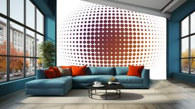 Orange purple spherical gradient from halftone with copy space Wall mural