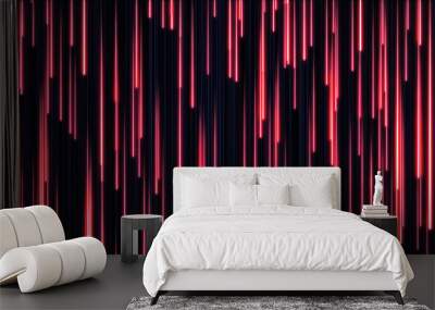 Red neon animated VJ background 3d illustration Wall mural