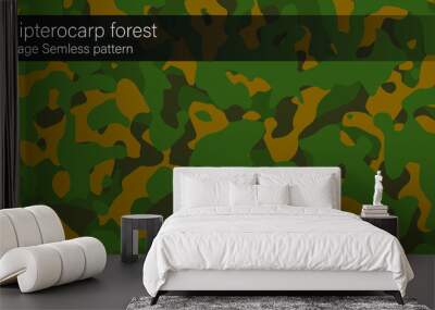 Brown dry dipterocarp forest camouflage seamless pattern, banner area space for text. Designed texture and modern colorful wallpaper. Wall mural