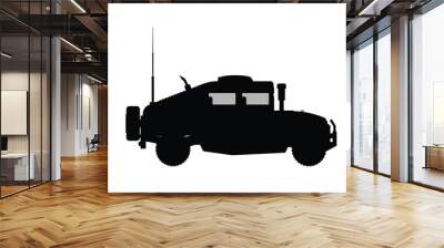 Military armor vehicle silhouette vector Wall mural