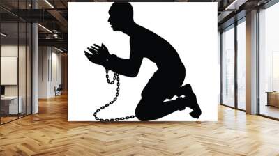 Slave man silhouette vector Wall mural