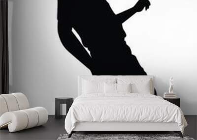 Soccer player silhouette vector on white Wall mural