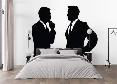 talking business man silhouette vector Wall mural