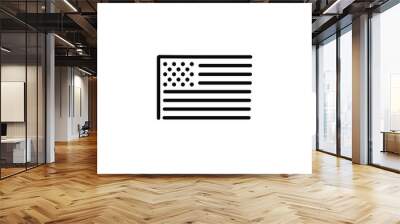 USA flag thin icon in trendy flat style isolated on white background. Symbol for your web site design, logo, app, UI. Vector illustration, EPS Wall mural