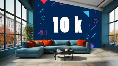 Abstract geometric 10k followers with memphis element Wall mural