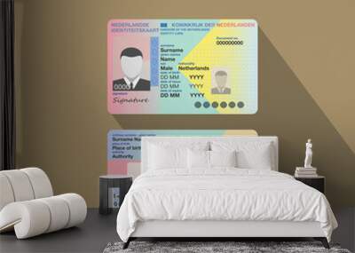 The Netherlands identity card. Flat vector illustration. Wall mural