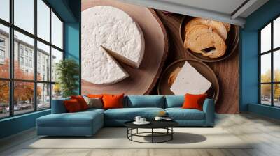 .Fresh round cheese, typical of the interior of Brazil in the state of Minas Gerais - Minas frescal. Wall mural