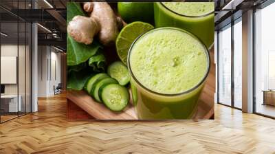 .Green juice or fresh juice detox. Wall mural