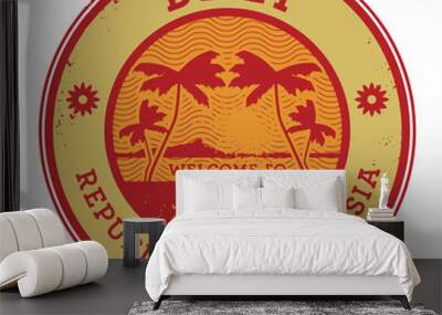 Stamp or label with the name of Bali Island, vector Wall mural