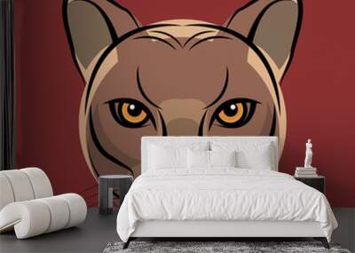 The Cougar, also known as the Puma face sign or symbol Wall mural