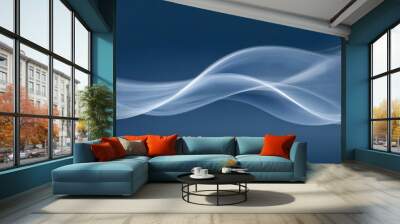 Abstract Blue and White Wave Background Wall mural