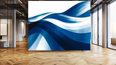 Abstract Blue and White Waves Background Wall mural