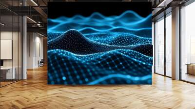 Abstract Blue Digital Network Background Wall mural