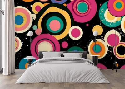 Abstract Colorful Circle Pattern Background Design Wall mural