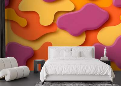 Abstract Colorful Shapes Pattern Design Background Wall mural