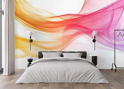 Abstract Colorful Smoke Waves Background Wall mural