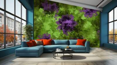 Abstract Green and Purple Watercolor Background Wall mural