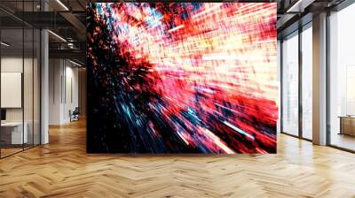 Abstract Red and Blue Light Streaks Background Wall mural