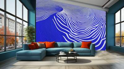 Abstract Striped Blue Background Wall mural