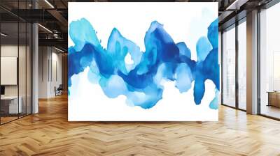 Abstract Watercolor Blue   Aqua Swirls Background Wall mural