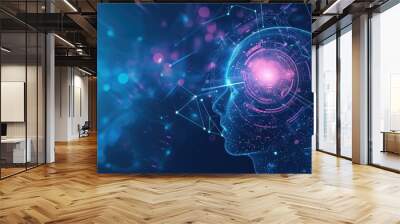 Artificial intelligence technology background Wall mural