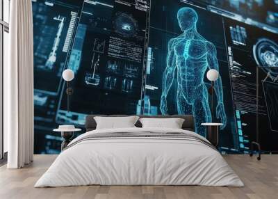 Digital Human Anatomy Interface Wall mural